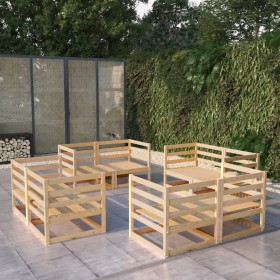 Juego de muebles de jardín 8 piezas madera maciza de pino en Conjuntos de jardín | Comprar online en Foru.es