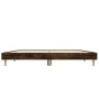 Estructura de cama madera de ingeniería roble ahumado 135x190cm de vidaXL, Camas y somieres - Ref: Foro24-832082, Precio: 100...
