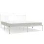 Estructura de cama de metal con cabecero blanco 180x200 cm de vidaXL, Camas y somieres - Ref: Foro24-350935, Precio: 104,64 €...