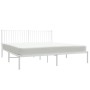 Estructura de cama de metal con cabecero blanco 180x200 cm de vidaXL, Camas y somieres - Ref: Foro24-350935, Precio: 104,64 €...