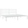 Estructura de cama de metal con cabecero blanco 180x200 cm de vidaXL, Camas y somieres - Ref: Foro24-350935, Precio: 104,64 €...