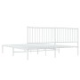 Estructura de cama de metal con cabecero blanco 180x200 cm de vidaXL, Camas y somieres - Ref: Foro24-350935, Precio: 104,64 €...
