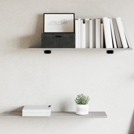 Estantes pared 4 uds madera ingeniería gris Sonoma 80x20x1,5 cm en Estanterías | Comprar online en Foru.es