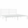 Estructura de cama de metal con cabecero blanco 183x213 cm de vidaXL, Camas y somieres - Ref: Foro24-350936, Precio: 90,65 €,...