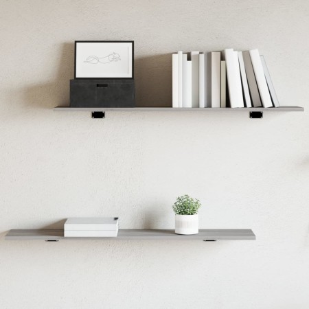 Estantes pared 4 uds madera ingeniería gris Sonoma 100x20x1,5cm en Estanterías | Comprar online en Foru.es