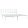 Estructura de cama de metal con cabecero blanco 193x203 cm de vidaXL, Camas y somieres - Ref: Foro24-350937, Precio: 91,52 €,...