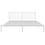 Estructura de cama de metal con cabecero blanco 193x203 cm de vidaXL, Camas y somieres - Ref: Foro24-350937, Precio: 91,52 €,...
