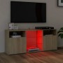 Armario TV con luces LED roble Sonoma 120x30x50 cm de vidaXL, Muebles TV - Ref: Foro24-804304, Precio: 91,85 €, Descuento: %