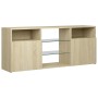 Armario TV con luces LED roble Sonoma 120x30x50 cm de vidaXL, Muebles TV - Ref: Foro24-804304, Precio: 91,85 €, Descuento: %