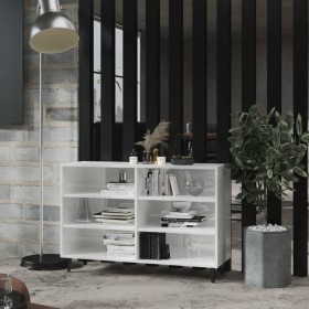 Aparador de madera contrachapada blanco brillo 103,5x35x70 cm de vidaXL, Aparadores - Ref: Foro24-806046, Precio: 64,71 €, De...