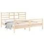Estructura de cama de madera maciza 200x200 cm de vidaXL, Camas y somieres - Ref: Foro24-3105880, Precio: 142,59 €, Descuento: %