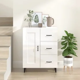 Aparador de madera contrachapada blanco brillante 69,5x34x90 cm de vidaXL, Aparadores - Ref: Foro24-812237, Precio: 64,77 €, ...