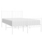 Estructura cama metal con cabecero y estribo blanco 120x200 cm de vidaXL, Camas y somieres - Ref: Foro24-350947, Precio: 86,4...
