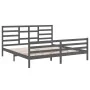 Estructura de cama de madera maciza de pino gris 200x200 cm de vidaXL, Camas y somieres - Ref: Foro24-3105882, Precio: 172,13...