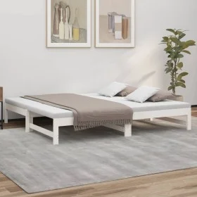 Removable sofa bed solid white pine wood 2x(90x190) cm by vidaXL, Beds and slatted bases - Ref: Foro24-823415, Price: 124,44 ...