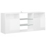 Mueble de TV con luces LED blanco brillante 120x30x50 cm de vidaXL, Muebles TV - Ref: Foro24-804307, Precio: 103,09 €, Descue...