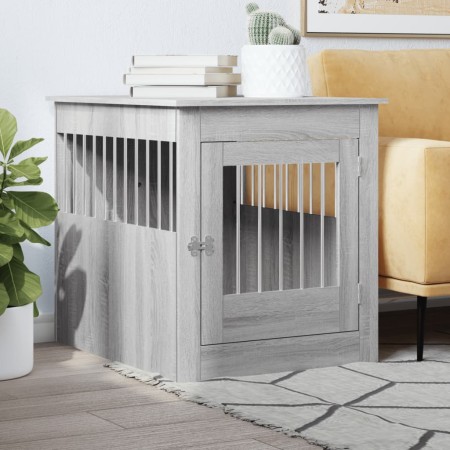 Jaula para perros madera ingeniería gris Sonoma 64,5x80x71 cm en Casetas para perros | Comprar online en Foru.es