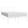 Estructura cama metal con cabecero y estribo blanco 135x190 cm de vidaXL, Camas y somieres - Ref: Foro24-350948, Precio: 97,3...