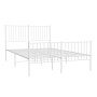 Estructura cama metal con cabecero y estribo blanco 135x190 cm de vidaXL, Camas y somieres - Ref: Foro24-350948, Precio: 97,3...