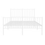 Estructura cama metal con cabecero y estribo blanco 135x190 cm de vidaXL, Camas y somieres - Ref: Foro24-350948, Precio: 97,3...
