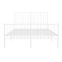 Estructura cama metal cabecero y estribo blanco 140x190 cm de vidaXL, Camas y somieres - Ref: Foro24-350949, Precio: 88,27 €,...
