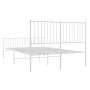 Estructura cama metal cabecero y estribo blanco 140x190 cm de vidaXL, Camas y somieres - Ref: Foro24-350949, Precio: 88,27 €,...
