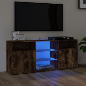 Mueble de TV con luces LED roble ahumado 120x30x50 cm de vidaXL, Muebles TV - Ref: Foro24-815714, Precio: 92,95 €, Descuento: %