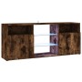 Mueble de TV con luces LED roble ahumado 120x30x50 cm de vidaXL, Muebles TV - Ref: Foro24-815714, Precio: 92,95 €, Descuento: %