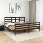 Estructura de cama de madera maciza de pino negra 200x200 cm de vidaXL, Camas y somieres - Ref: Foro24-3105884, Precio: 171,9...