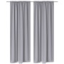 2 cortinas grises oscuras con jaretas, blackout 135 x 245 cm de vidaXL, Cortinas y visillos - Ref: Foro24-130376, Precio: 51,...