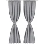 2 cortinas grises oscuras con jaretas, blackout 135 x 245 cm de vidaXL, Cortinas y visillos - Ref: Foro24-130376, Precio: 50,...
