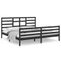 Estructura de cama de madera maciza de pino negra 200x200 cm de vidaXL, Camas y somieres - Ref: Foro24-3105884, Precio: 171,9...