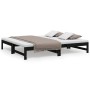 Sofá cama extraíble madera maciza de pino negro 2x(90x190) cm de vidaXL, Camas y somieres - Ref: Foro24-823418, Precio: 146,6...
