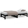 Sofá cama extraíble madera maciza de pino negro 2x(90x190) cm de vidaXL, Camas y somieres - Ref: Foro24-823418, Precio: 146,6...