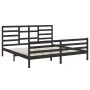 Estructura de cama de madera maciza de pino negra 200x200 cm de vidaXL, Camas y somieres - Ref: Foro24-3105884, Precio: 171,9...