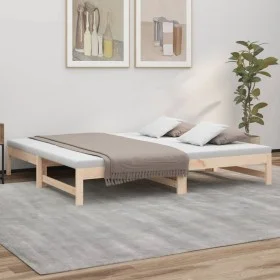 Removable sofa bed solid pine wood 2x(75x190) cm by vidaXL, Beds and slatted bases - Ref: Foro24-823419, Price: 132,87 €, Dis...