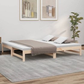 Sofá cama extraíble madera maciza de pino 2x(75x190) cm de vidaXL, Camas y somieres - Ref: Foro24-823419, Precio: 144,84 €, D...