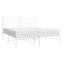 Estructura cama metal con cabecero y estribo blanco 150x200 cm de vidaXL, Camas y somieres - Ref: Foro24-350951, Precio: 93,9...