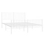 Estructura cama metal con cabecero y estribo blanco 150x200 cm de vidaXL, Camas y somieres - Ref: Foro24-350951, Precio: 93,9...