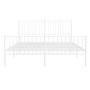 Estructura cama metal con cabecero y estribo blanco 150x200 cm de vidaXL, Camas y somieres - Ref: Foro24-350951, Precio: 93,9...