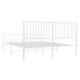 Estructura cama metal con cabecero y estribo blanco 150x200 cm de vidaXL, Camas y somieres - Ref: Foro24-350951, Precio: 93,9...