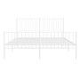 Estructura cama metal con cabecero y estribo blanco 160x200 cm de vidaXL, Camas y somieres - Ref: Foro24-350952, Precio: 122,...
