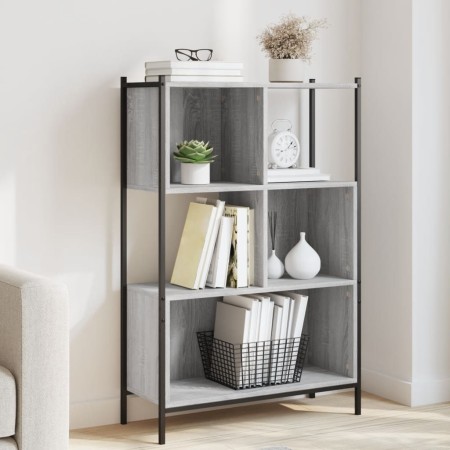 Estantería madera de ingeniería gris Sonoma 72x28x109 cm en Librerías y estanterías | Comprar online en Foru.es