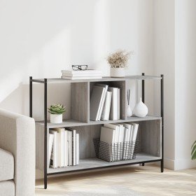 Estantería madera de ingeniería gris Sonoma 102x28x77,5 cm en Librerías y estanterías | Comprar online en Foru.es