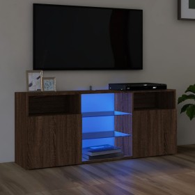 Mueble de TV con luces LED marrón roble 120x30x50 cm de vidaXL, Muebles TV - Ref: Foro24-815716, Precio: 87,06 €, Descuento: %