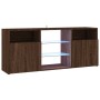 Mueble de TV con luces LED marrón roble 120x30x50 cm de vidaXL, Muebles TV - Ref: Foro24-815716, Precio: 87,06 €, Descuento: %