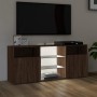 Mueble de TV con luces LED marrón roble 120x30x50 cm de vidaXL, Muebles TV - Ref: Foro24-815716, Precio: 87,06 €, Descuento: %