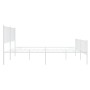 Estructura cama metal con cabecero y estribo blanco 180x200 cm de vidaXL, Camas y somieres - Ref: Foro24-350953, Precio: 113,...