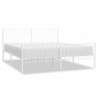 Estructura cama metal con cabecero y pie cama blanco 183x213 cm de vidaXL, Camas y somieres - Ref: Foro24-350954, Precio: 106...