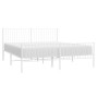 Estructura cama metal con cabecero y pie cama blanco 183x213 cm de vidaXL, Camas y somieres - Ref: Foro24-350954, Precio: 106...